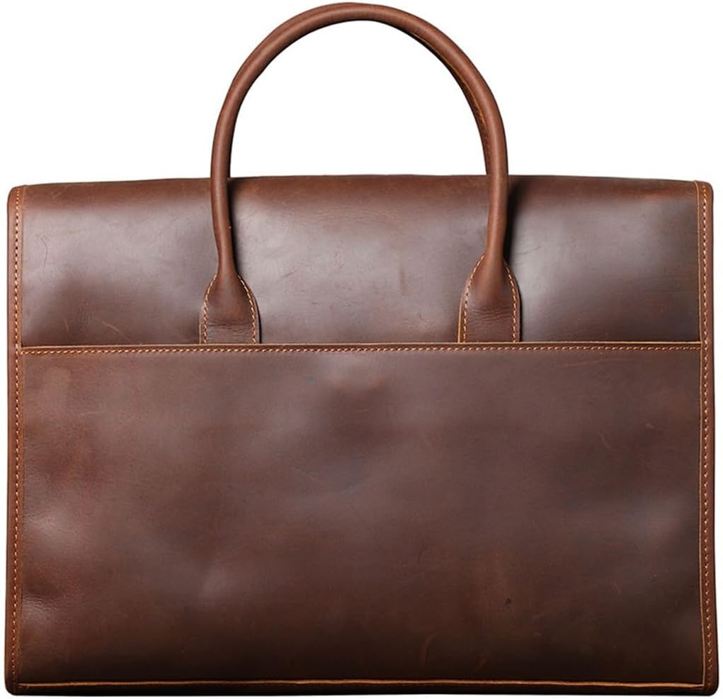 Maletín retro para hombre - Bolso de ordenador informal - Diseño de mano y bandolera de un hombro - Cierre de hebilla para oficina-Cozygetbay