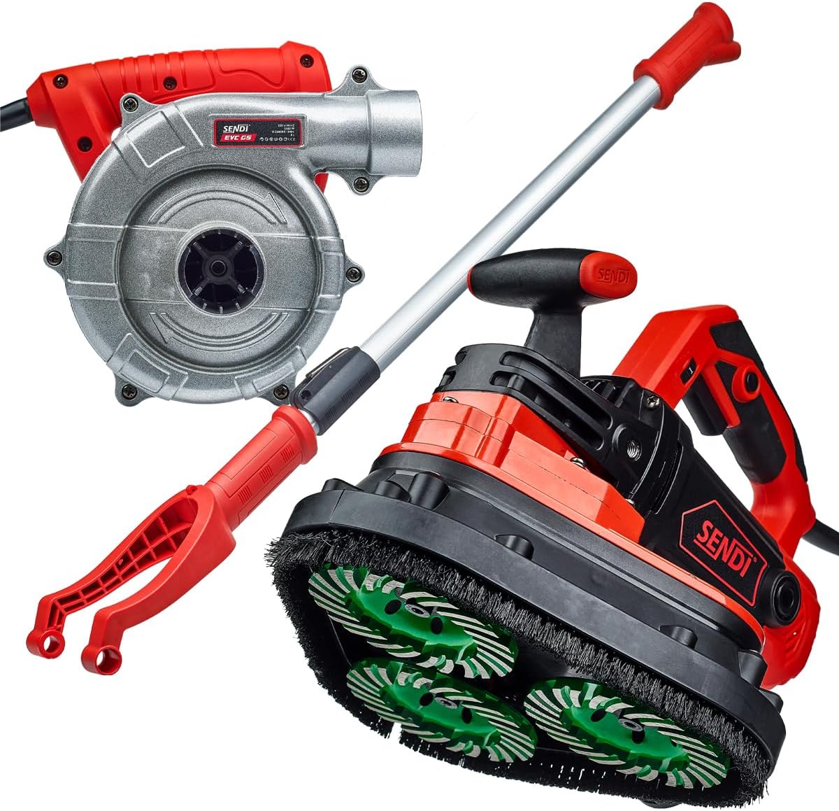 SENDI TRIPPLE GS desbastadora universal - 2450 W 230 V para hormigón adhesivo pintura - tres ejes intercambiables - disco 100 mm 4850 RPM-Cozygetbay