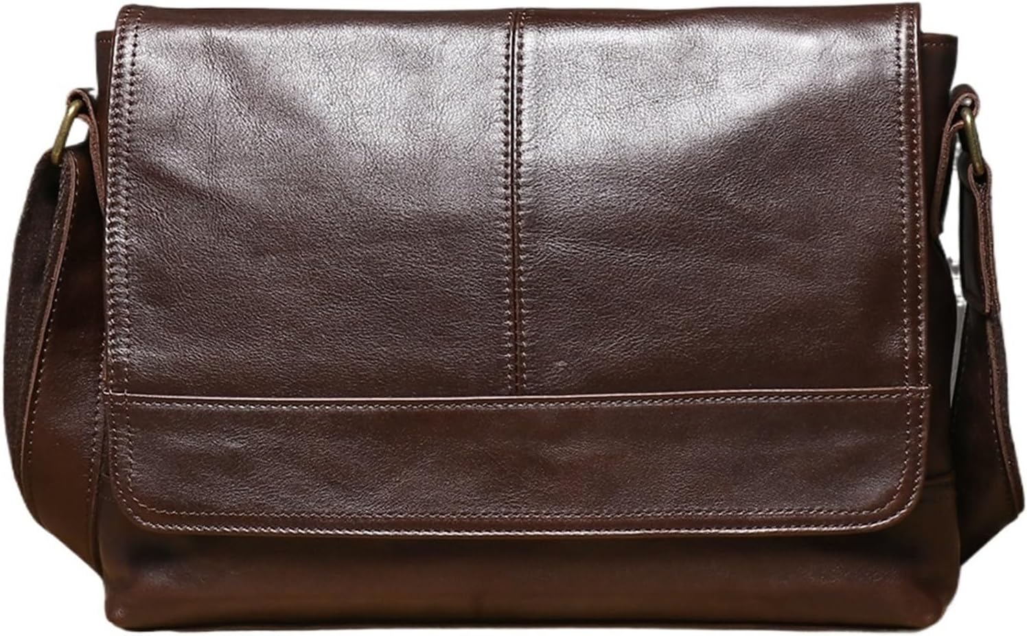 Portadocumentos hombre bandolera - cuero vintage clásico - cierre de hebilla - bolso para documentos oficina y uso diario-Cozygetbay