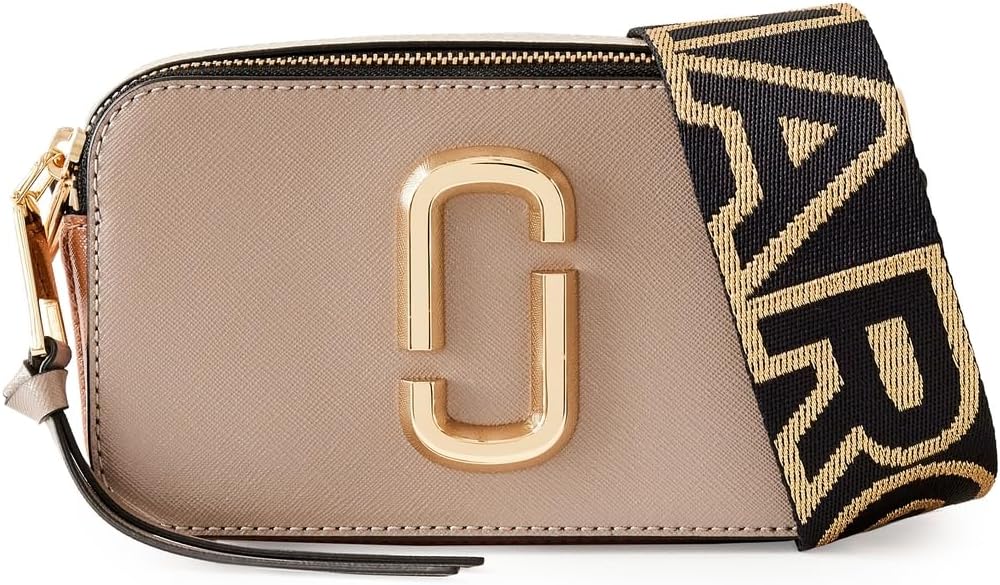 Bolso Marc Jacobs The Snapshot para mujer - Cuero negro - Forro de faille - Diseño cruzado compacto con cierre de cremallera-Cozygetbay