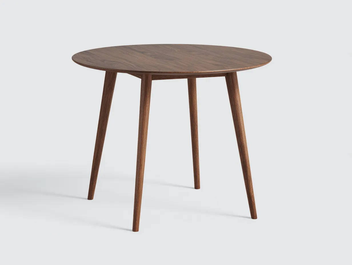 Mesa de comedor 110x110x75 cm - nogal oscuro - madera - para comedor - redonda minimalista