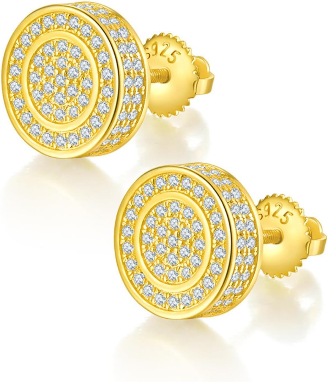 Pendientes de tuerca con moissanita unisex - Color D y claridad VVS1 - Plata de ley S925 sin níquel - Acabado blanco o amarillo con certificado-Cozygetbay
