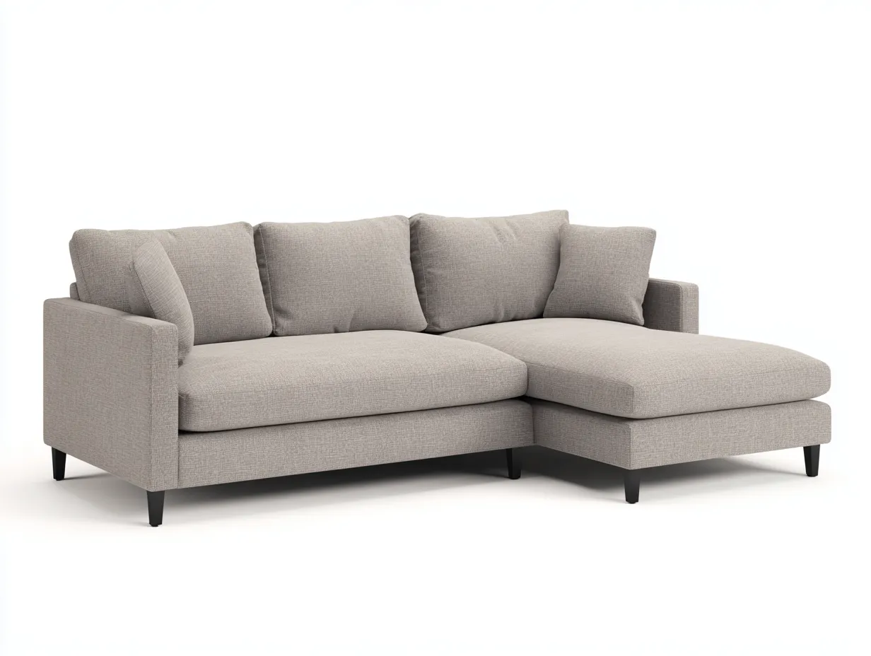 Sofá esquinero 248x95x82 cm - naranja teja - terciopelo con chaise para salón