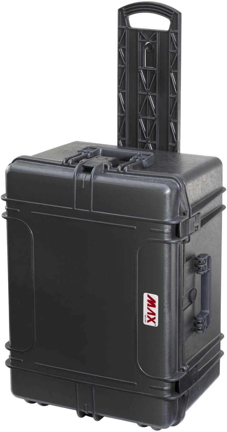 Maleta hermética MAX Cases MAX620H340TR - Polipropileno negro con trolley - Interior de 620 x 460 x 340 mm - Cuatro ruedas y mango fijo-Cozygetbay