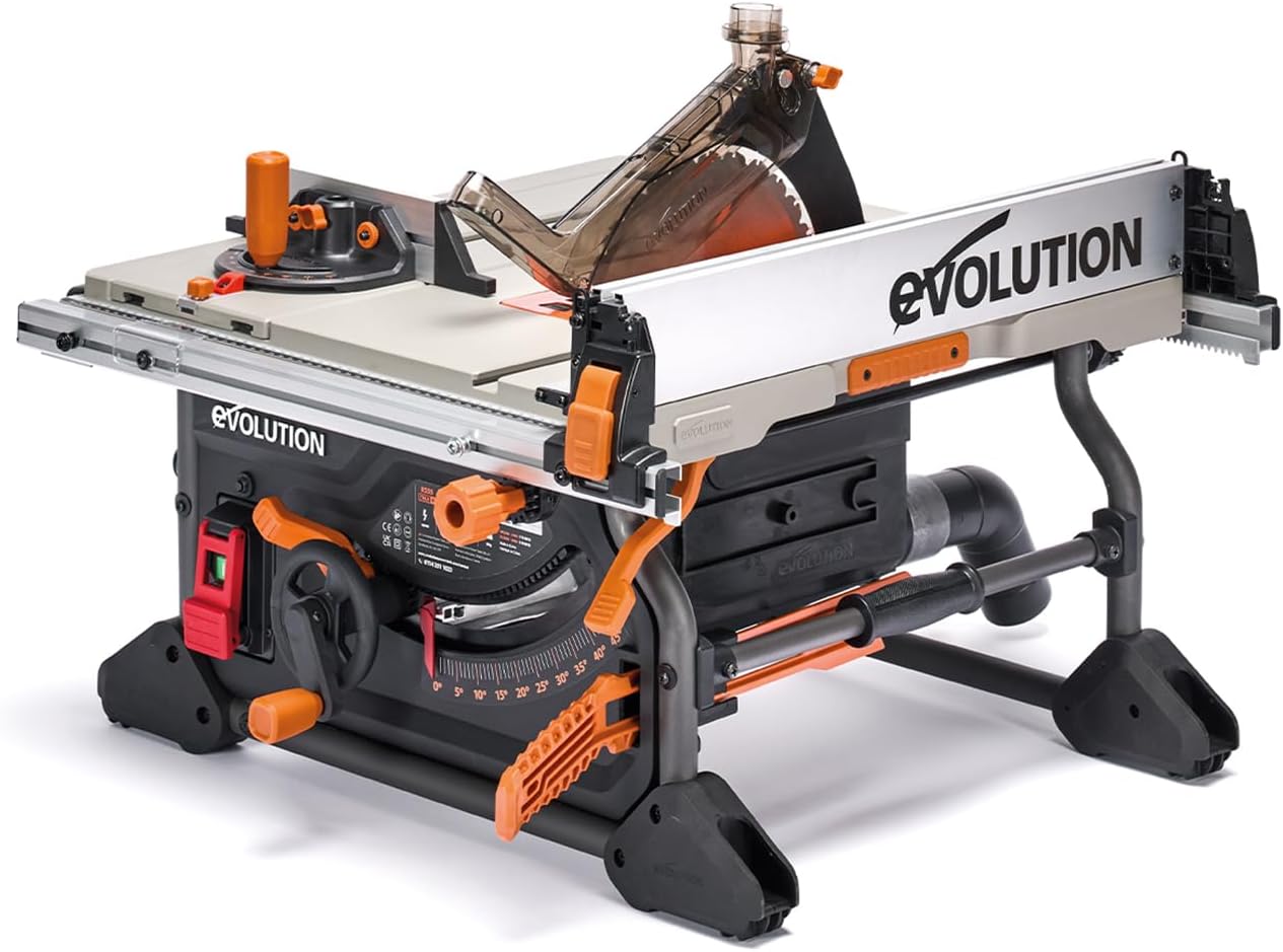 Evolution Rage 5 S R255TBL sierra mesa multimaterial - 1650 W corta madera metal plástico - bisel 45 grados e inglete 60 grados - ADC 88 x 73 x 33 cm-Cozygetbay