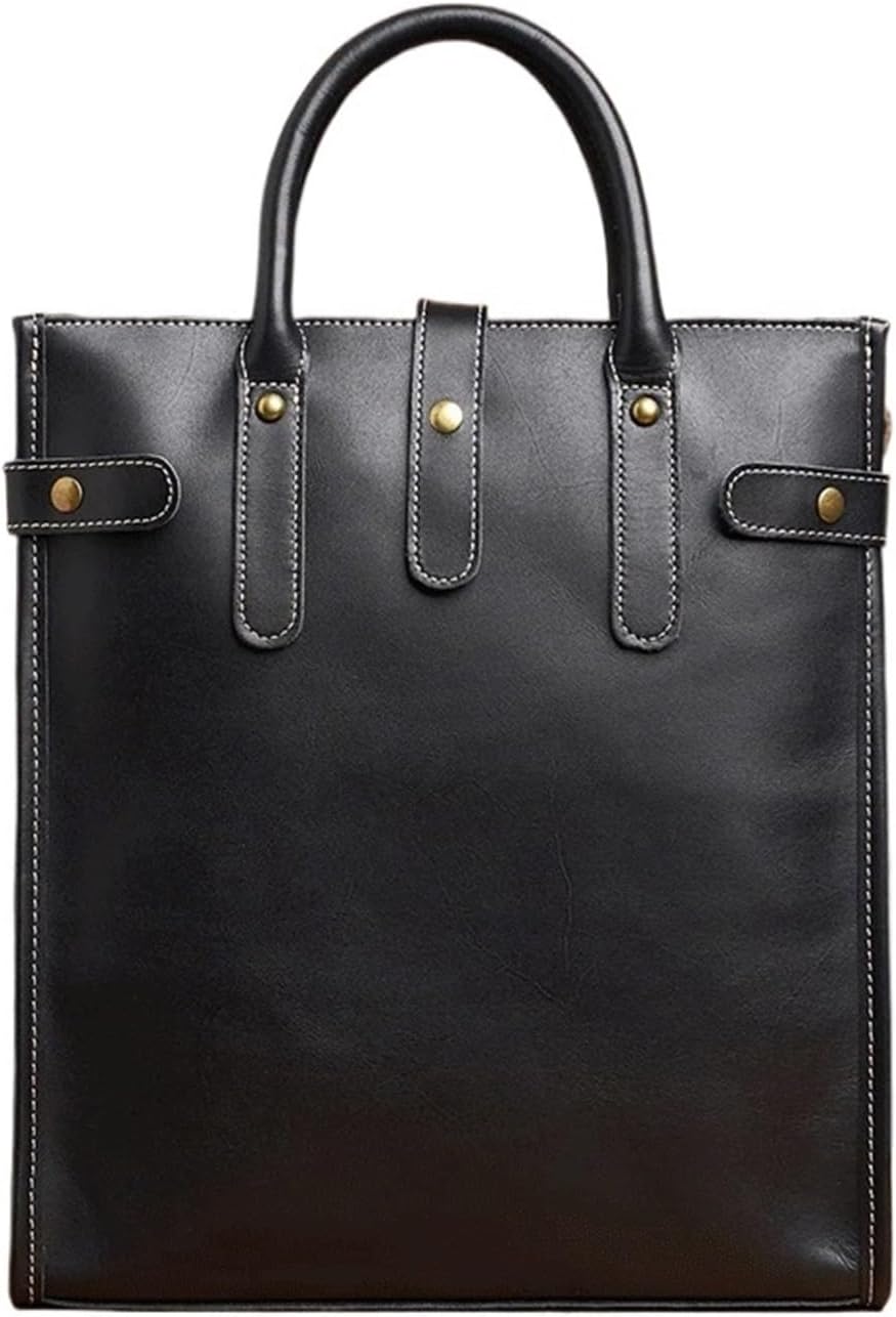 Bolso de oficina para hombre - Cuero vintage - Compatible con portátil de 13 pulgadas - Maletín de hombro con cierre de hebilla-Cozygetbay