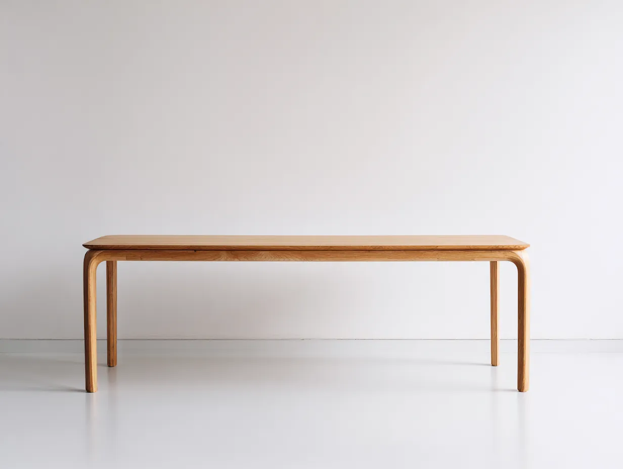 Mesa de comedor 230x115x75 cm - nogal medio - madera - para comedor - forma ovalada