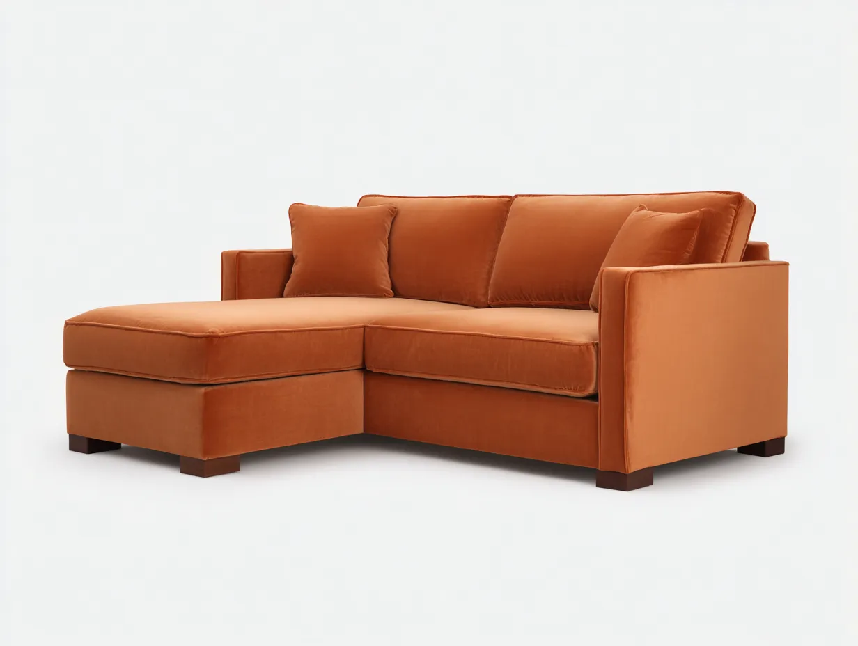Sofá esquinero 286x98x76 cm - beige marfil - modular de perfil bajo para salón