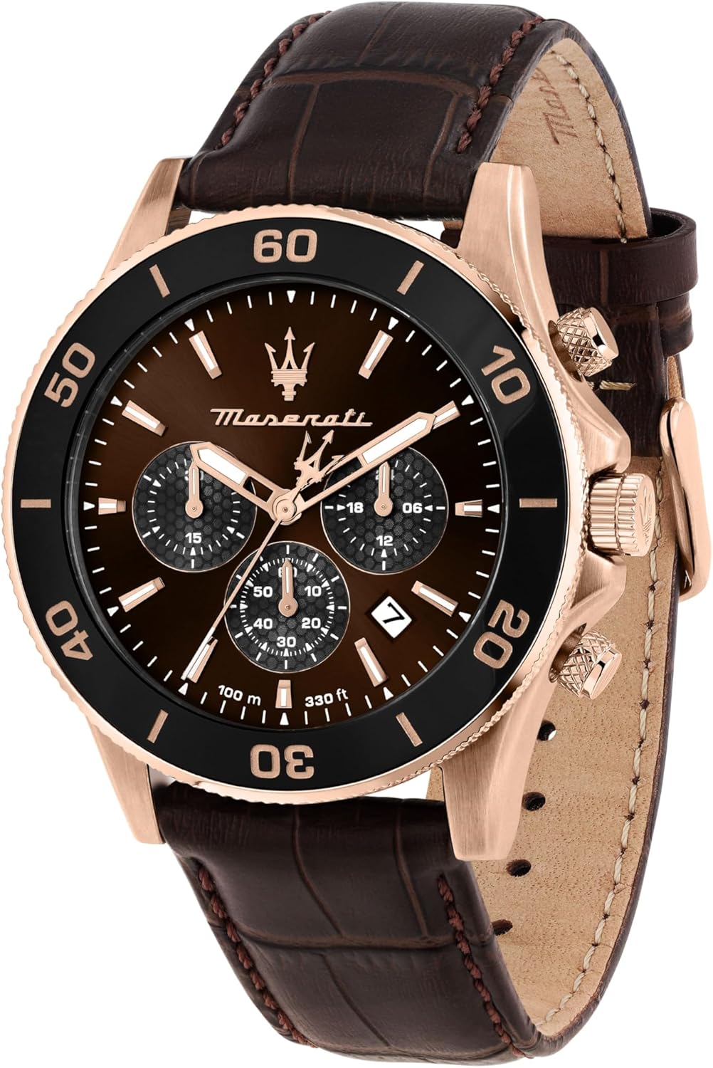 Reloj Maserati Competition R8871600001 para hombre - Edición limitada con cronógrafo - Movimiento analógico - Correa de piel y resistencia al agua-Cozygetbay