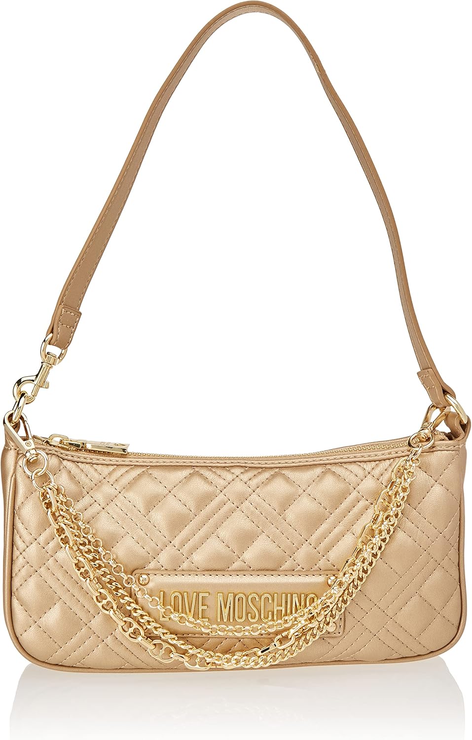 Love Moschino JC4258PP0GKA0 bandolera mujer - cierre cremallera - forro poliéster beige - bolso diario elegante-Cozygetbay