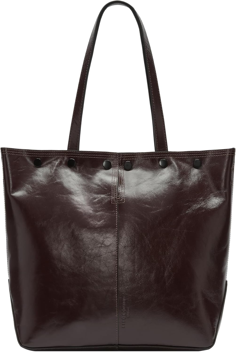 Bolso tote Liebeskind Rive Paper Touch Crinkle para mujer - Color granate - Formato grande para uso diario - Cierre de cremallera-Cozygetbay