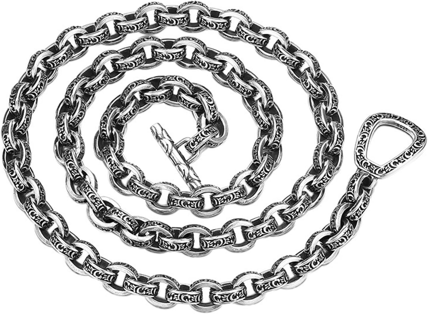 Genérico collar hombre 7 mm vintage - madera de agar sin metal - peso 1 g diseño largo y grueso - joyería de moda personalizada para regalo-Cozygetbay