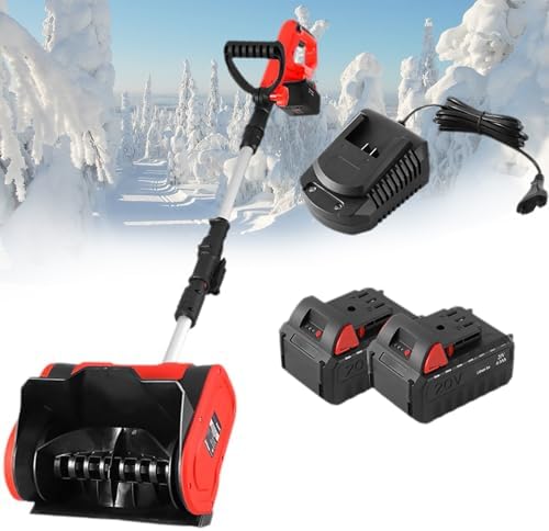 Pala quitanieves inalámbrica de 20 V - Dos baterías de 4,0 Ah - Limpieza de 12 x 6 pulgadas y lanzamiento de 20 pies - Mango ajustable con doble seguridad-Cozygetbay