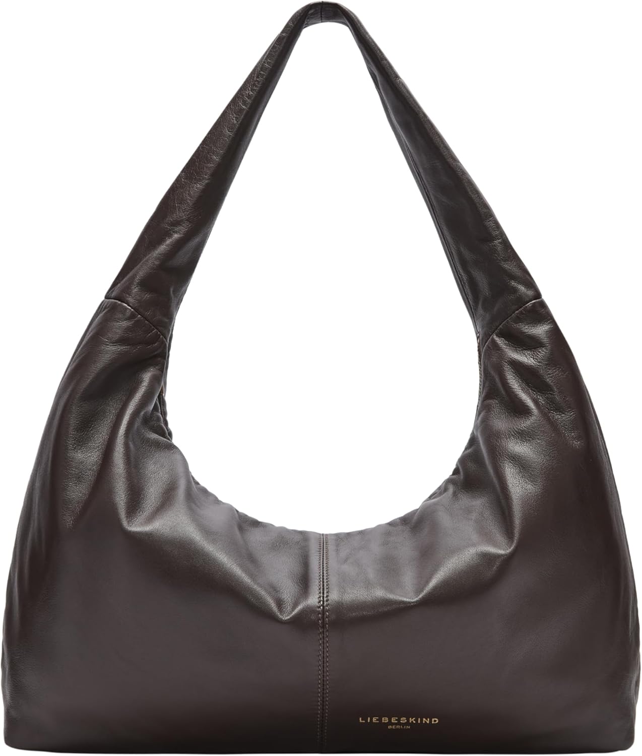 Bolso hobo Liebeskind Berlin para mujer - Cuero marrón oscuro - Medidas de 11 x 42 x 26 cm - Cierre de cremallera y forro de cuero-Cozygetbay