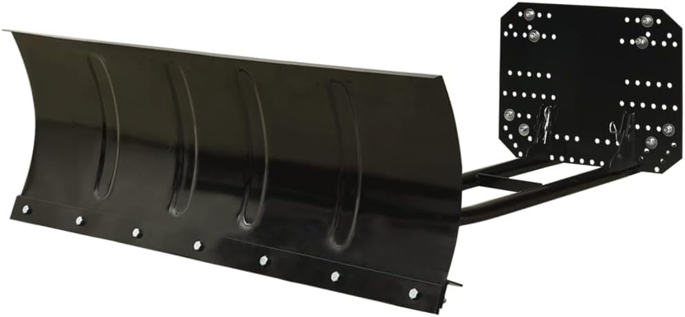 Pala quitanieves para Quad ATV - Hoja de acero de 115 x 38 cm - Acabado negro con borde de goma - Tubo redondo de 96 cm y peso de 38,44 kg-Cozygetbay