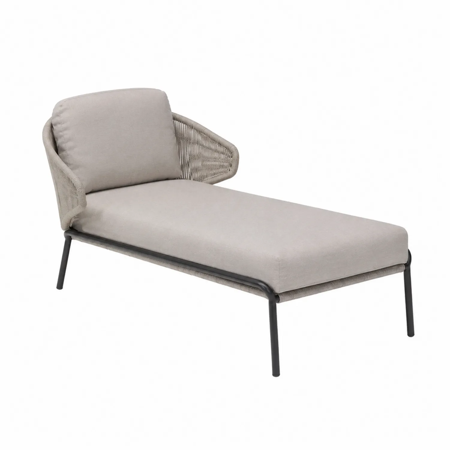 Tumbona de Aluminio y Cuerda Sintética con Cojines Beige 196x73x87 cm-Fjordlivingco