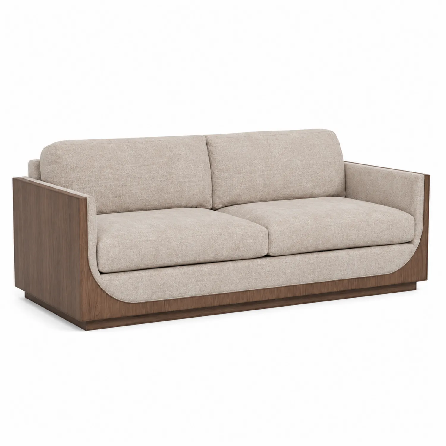 Sofá de tres plazas con estructura de madera y tapizado de poliéster-Fjordlivingco