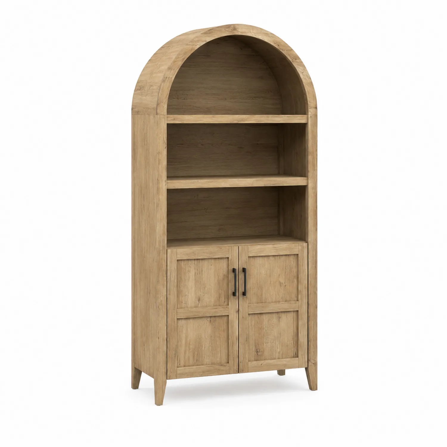 Librería de Madera de Roble con Puertas Dobles-Fjordlivingco