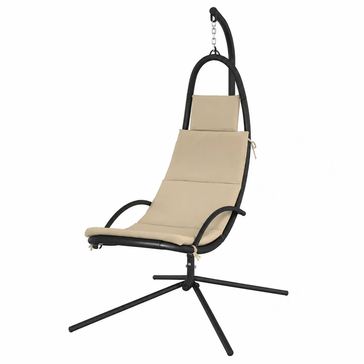 Silla colgante de metal y tejido 200x90x210 cm-Fjordlivingco