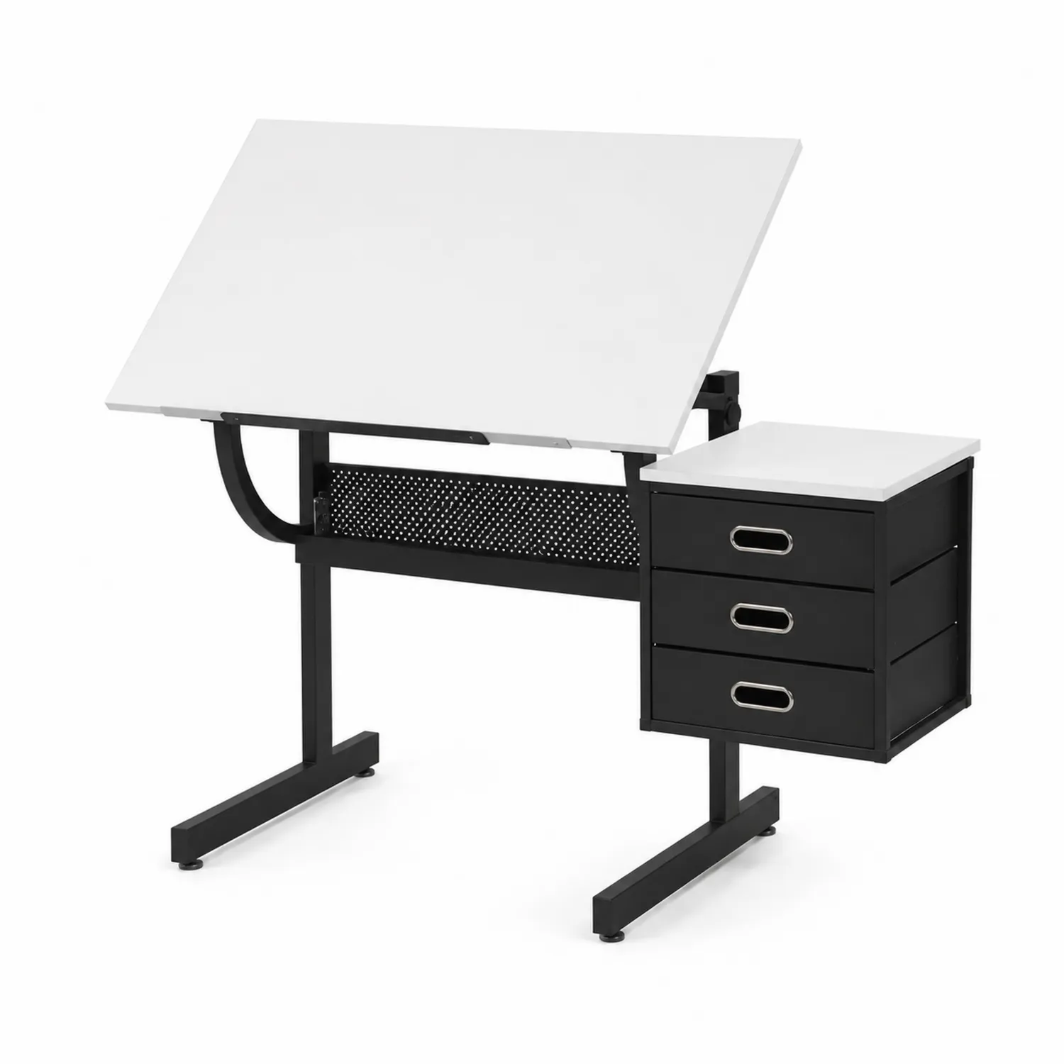 Mesa de Dibujo con Superficie Inclinable y Cajonera-Fjordlivingco