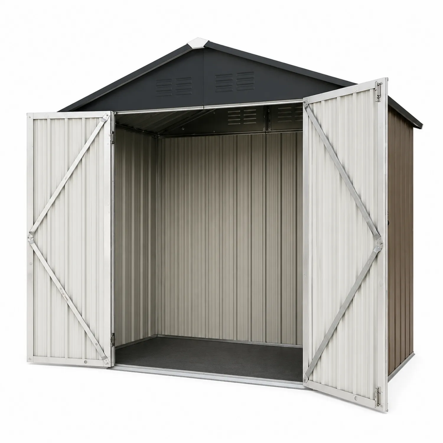 Cobertizo de almacenamiento de metal galvanizado 245x205x180 cm-Fjordlivingco