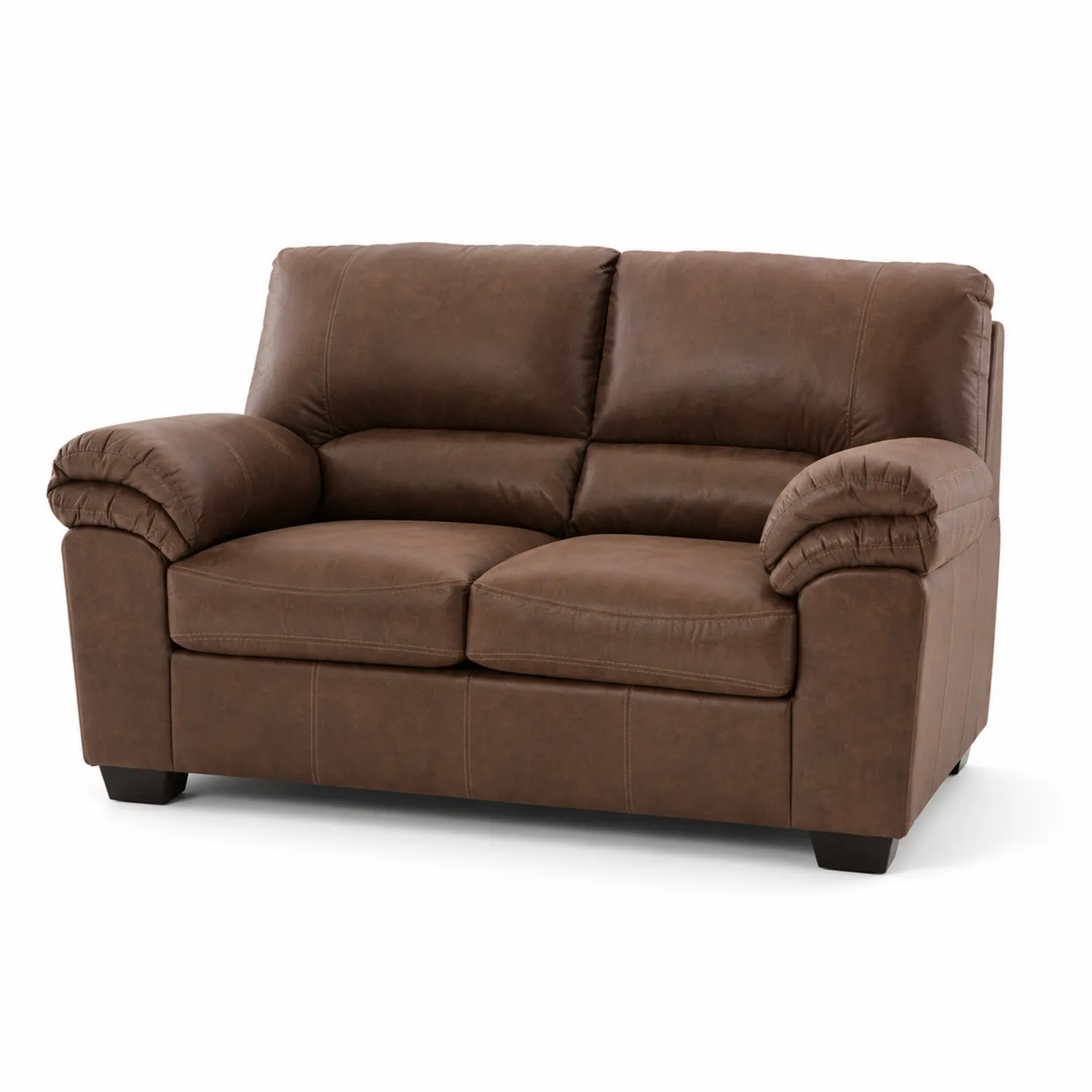 Sofá Loveseat de Cuero Sintético Marrón 150cm x 80cm x 90cm-Fjordlivingco