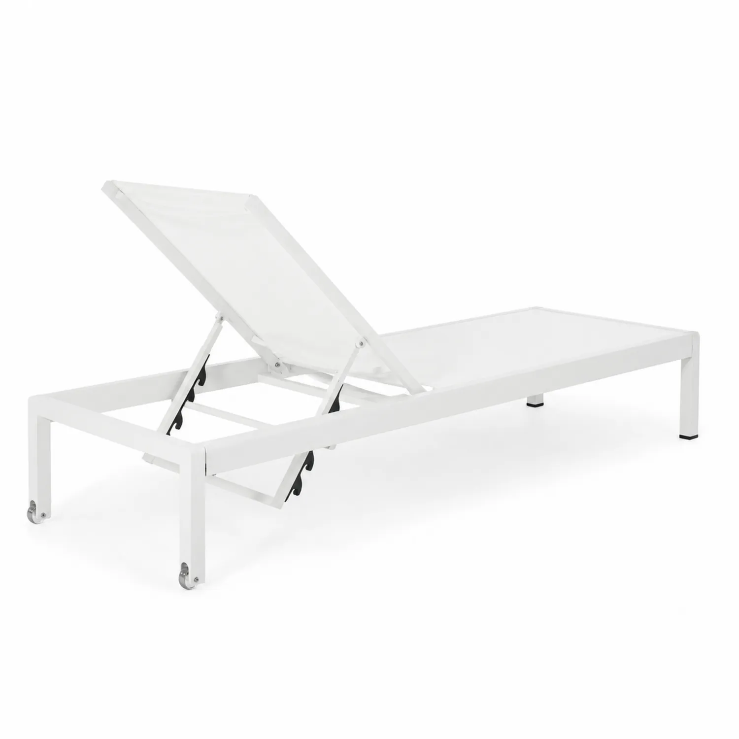 Tumbona de Aluminio y Textilene Blanca Ajustable-Fjordlivingco