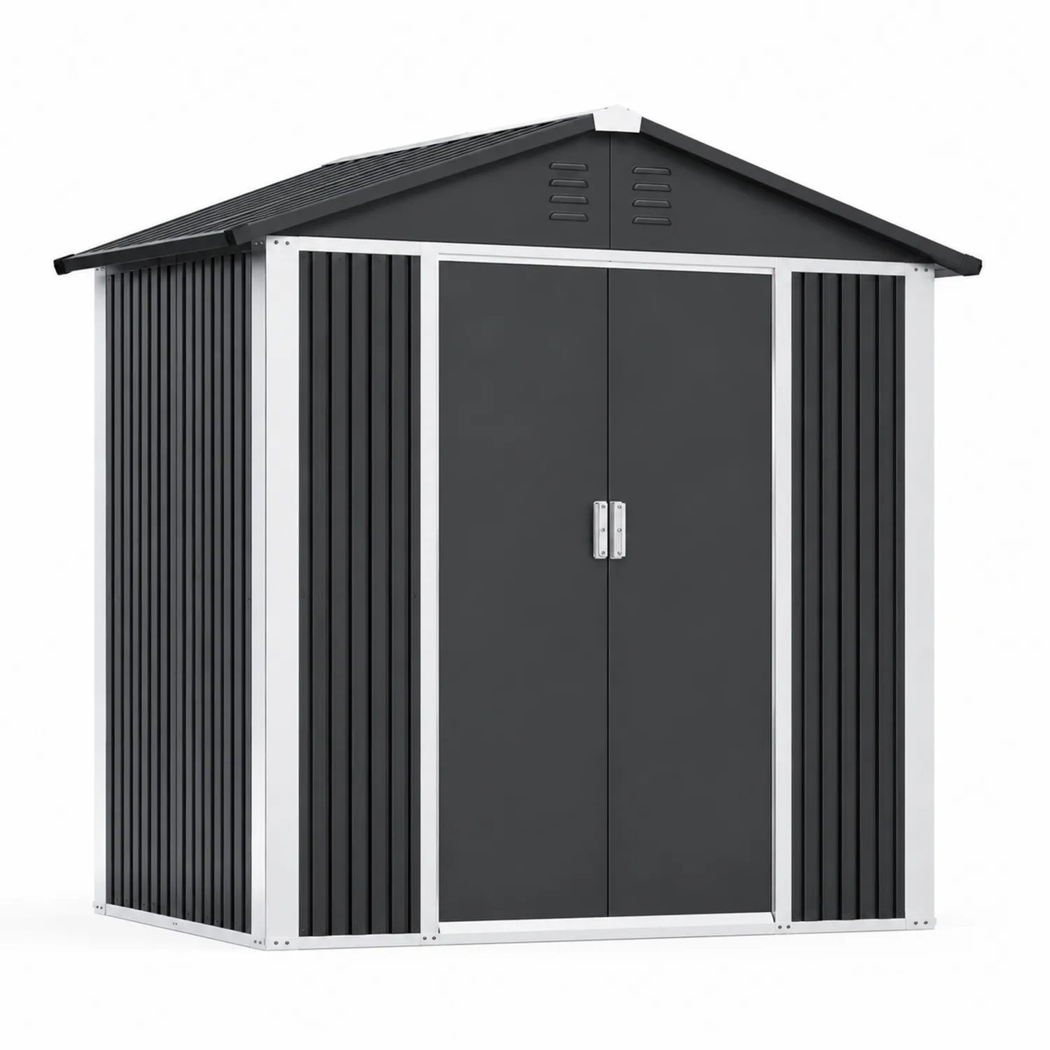 Cobertizo de Acero Galvanizado Gris Antracita 213x130x173 cm-Fjordlivingco