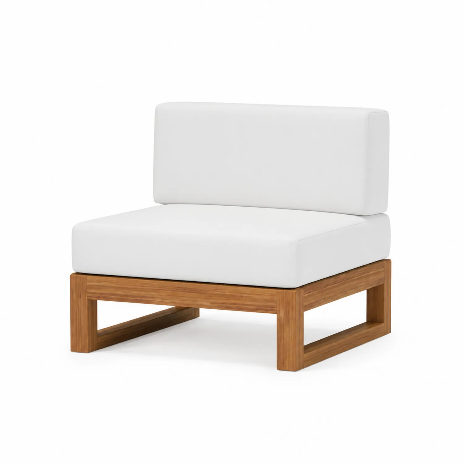 Sillón de Exterior con Cojines de Poliéster y Estructura de Madera de Teca, 75x75x70 cm-Fjordlivingco