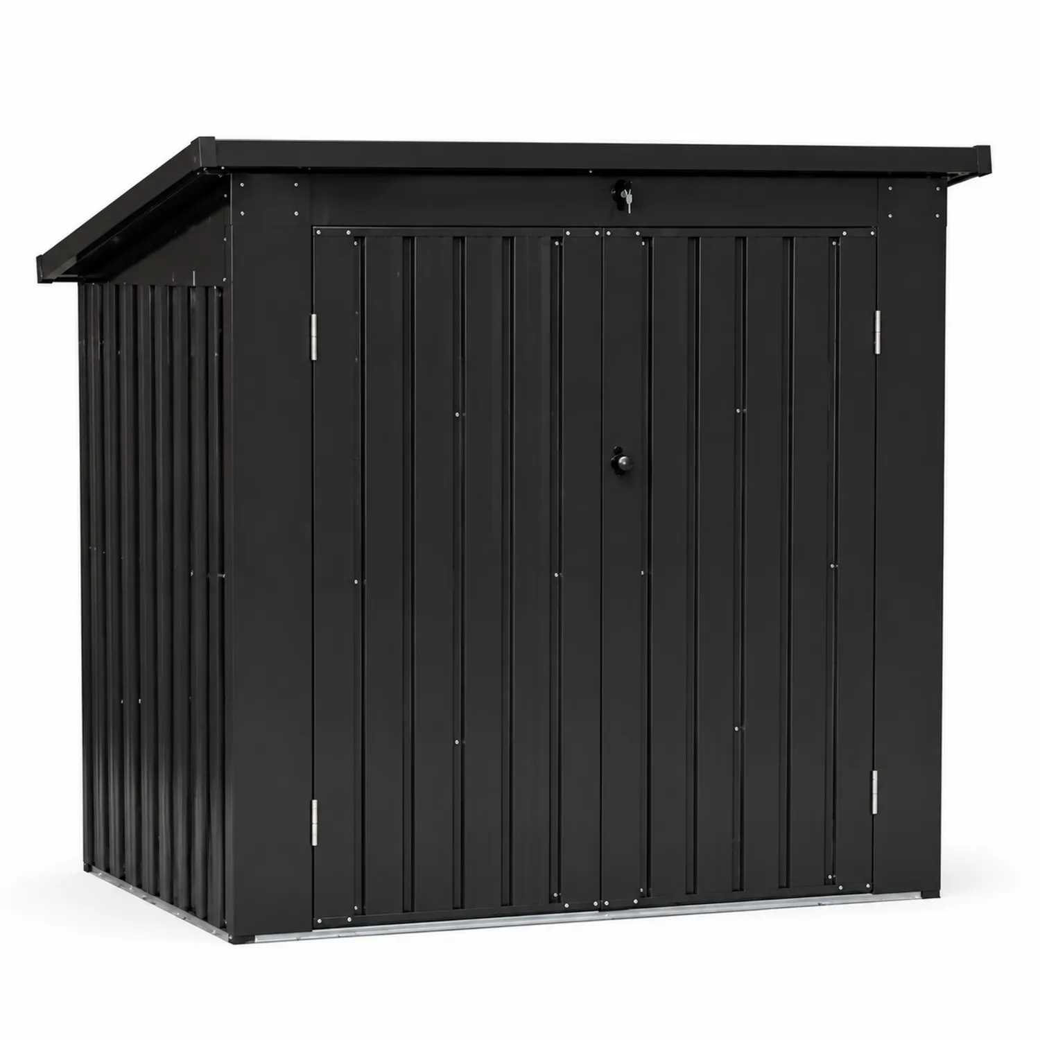 Cobertizo de almacenamiento de acero negro 200x150x180 cm-Fjordlivingco