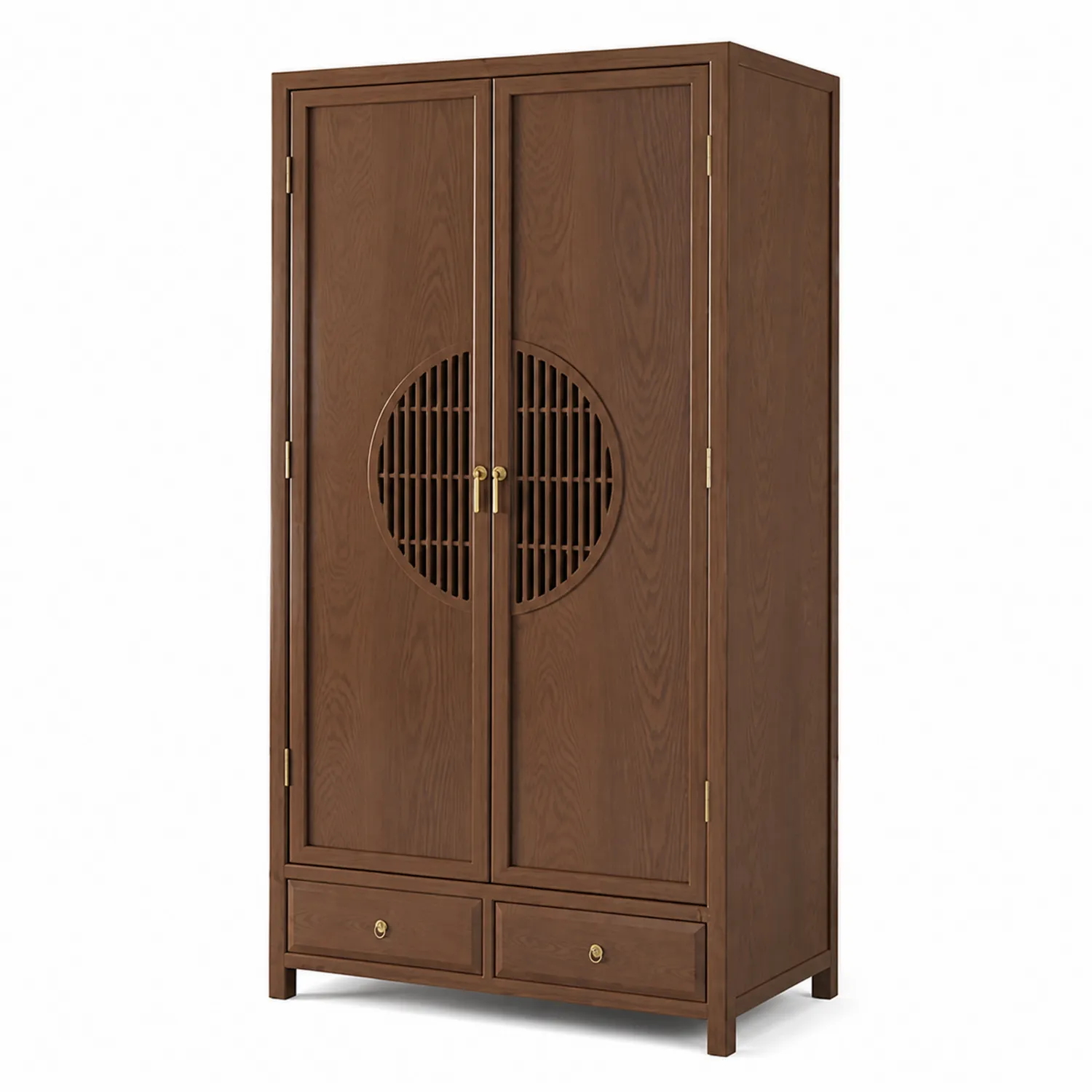 Armario de Madera con Puertas Decorativas y Cajones-Fjordlivingco
