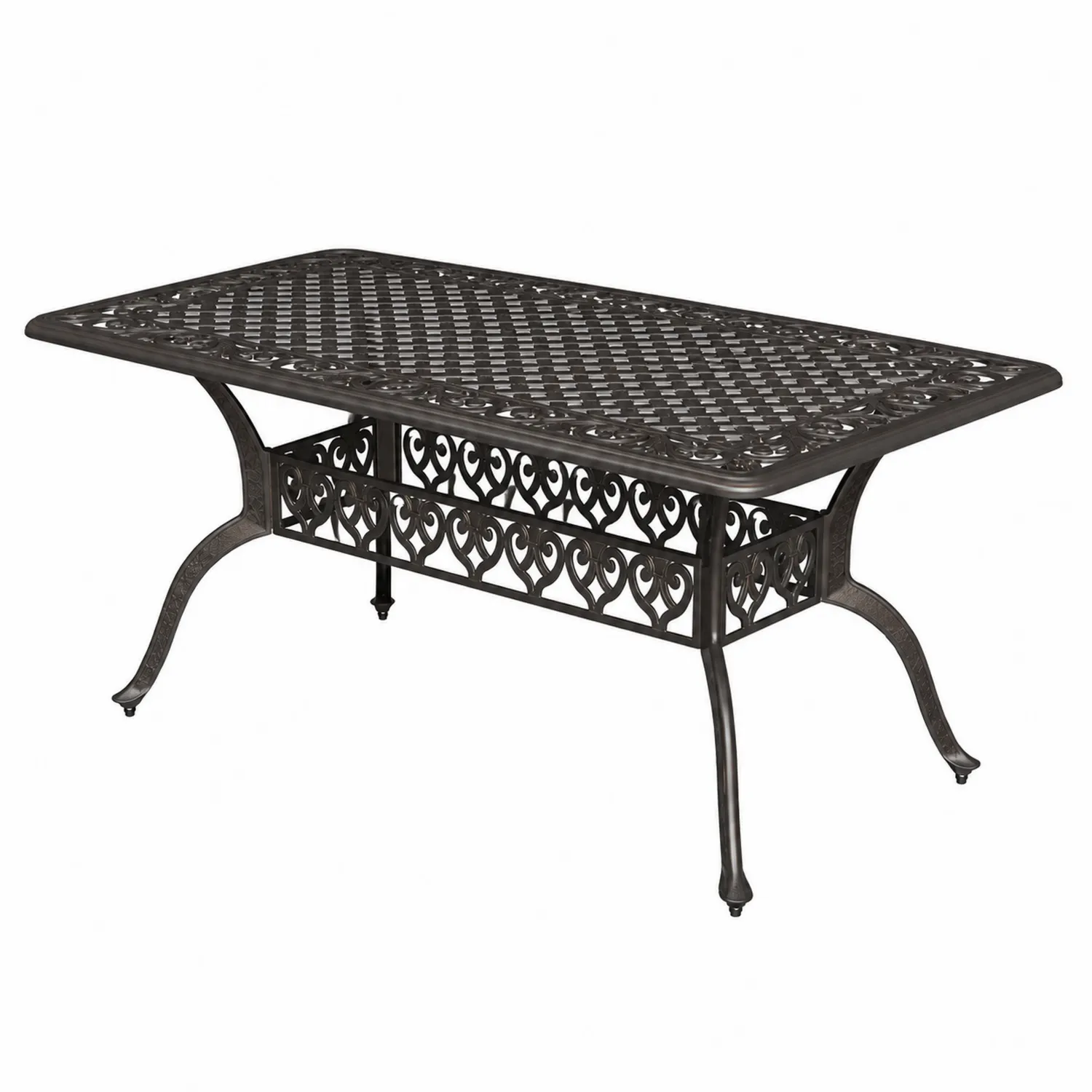 Mesa de jardín de metal negra 150x90x74 cm-Fjordlivingco