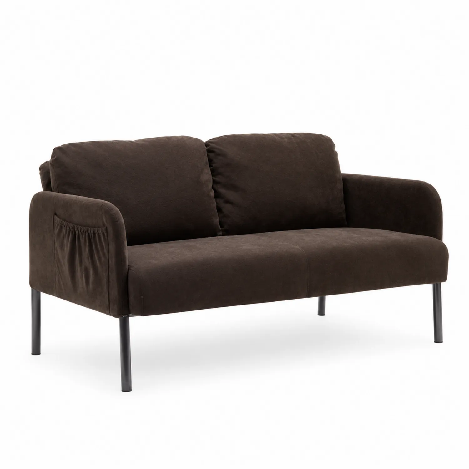 Sofá Loveseat Marrón Microfibra 140cm x 78cm x 85cm-Fjordlivingco