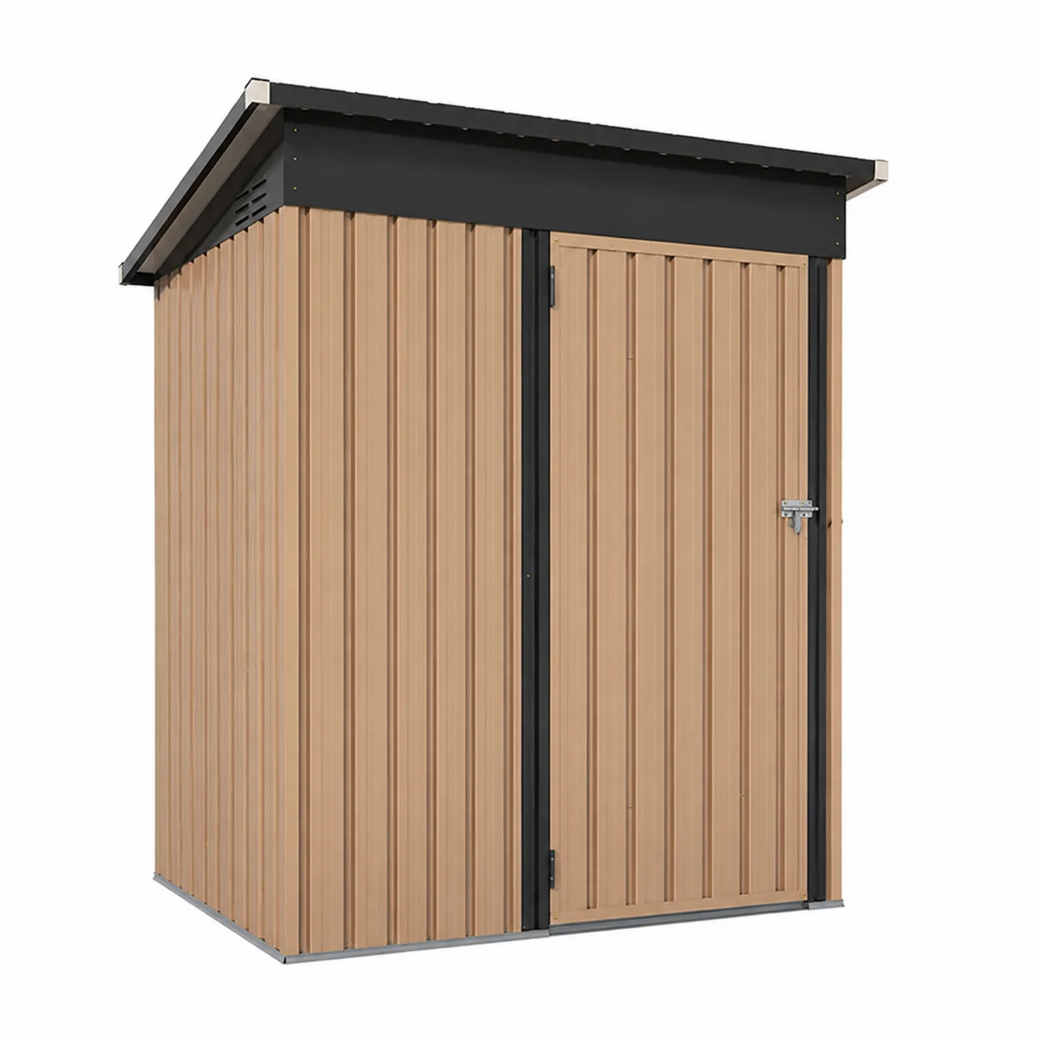 Cobertizo de acero galvanizado con techo inclinado 220x130x200 cm-Fjordlivingco