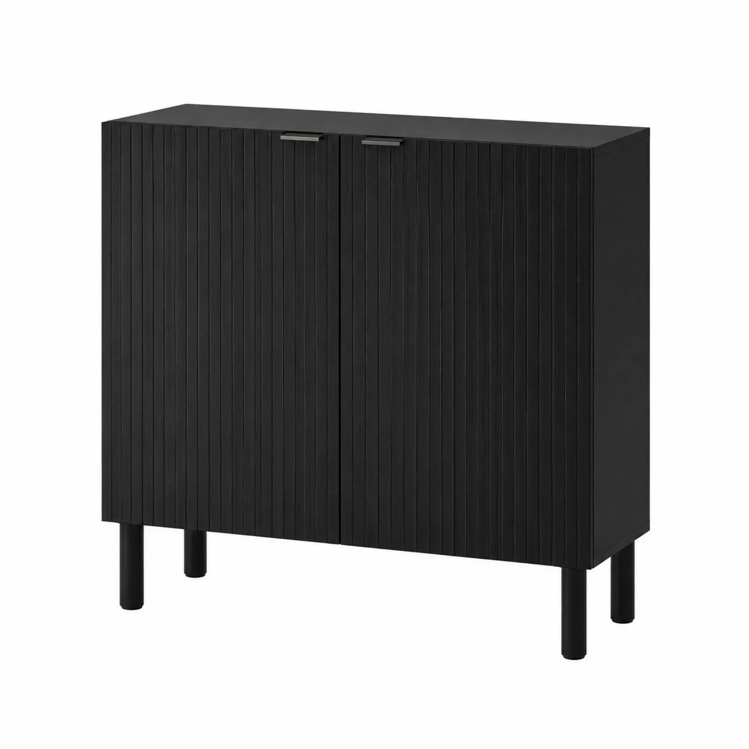 Aparador de Madera MDF Negro 90x30x100 cm-Fjordlivingco