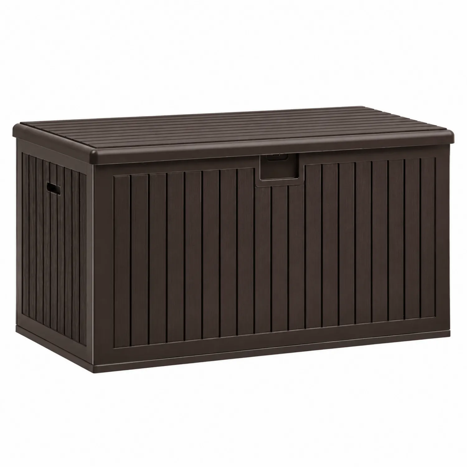 Baúl de resina marrón 117x45x57 cm-Fjordlivingco