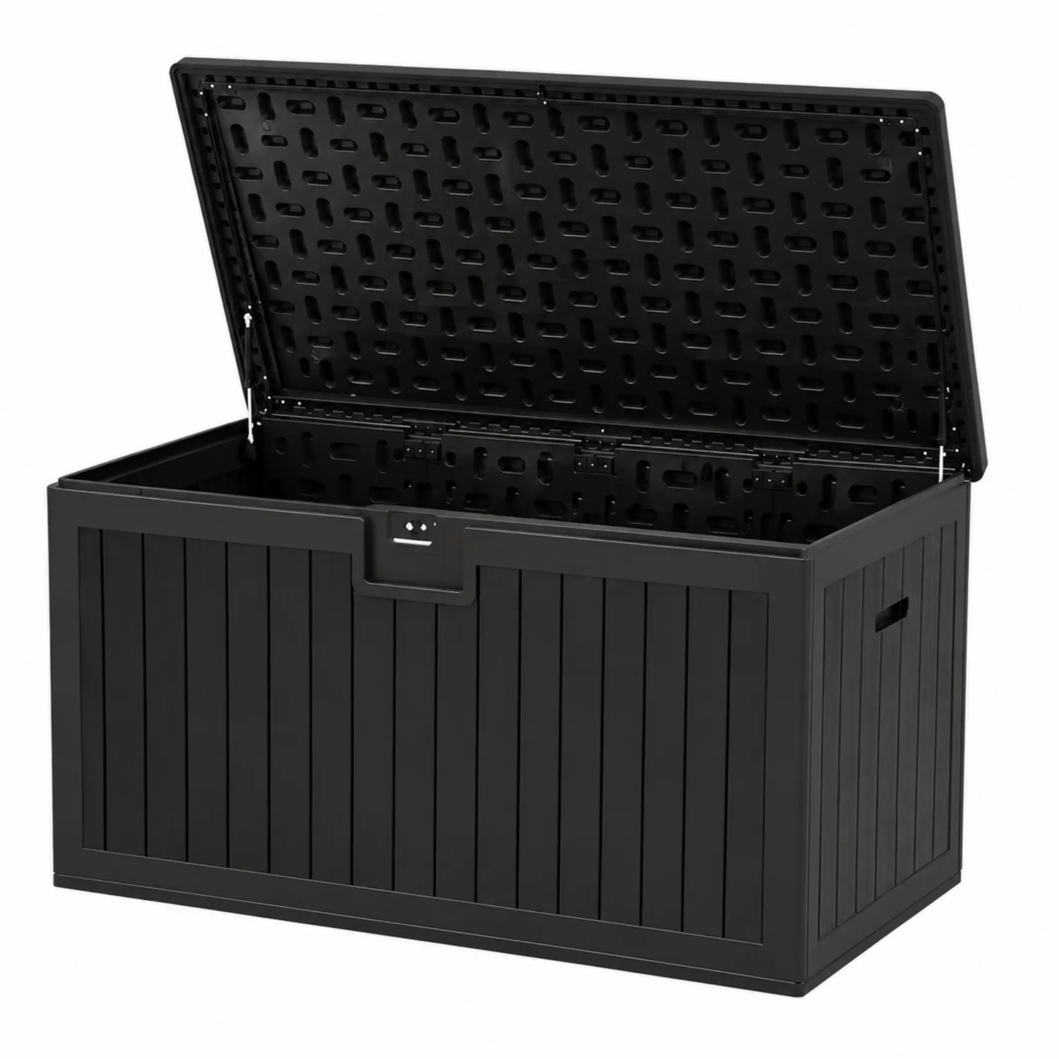 Cofre de almacenamiento exterior de plástico negro 120x45x60 cm-Fjordlivingco