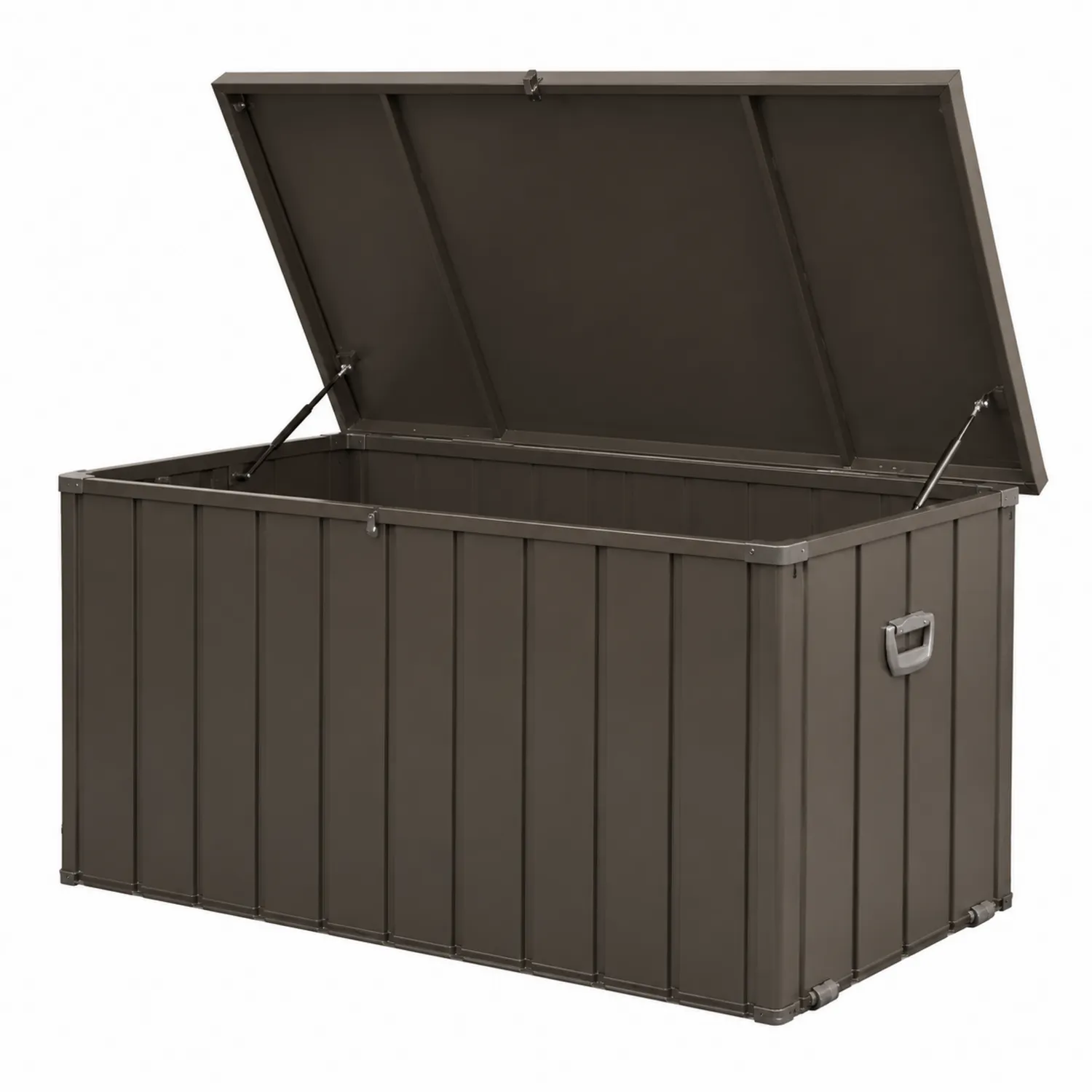 Caja de almacenamiento de acero marrón con tapa abatible 120x60x63 cm-Fjordlivingco