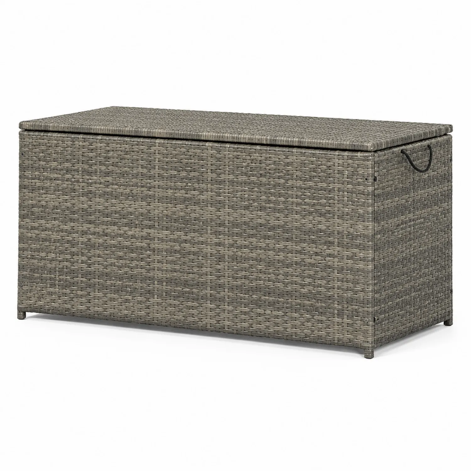 Baúl de Almacenamiento de Ratán Sintético Gris para Exterior 120x50x60 cm-Fjordlivingco