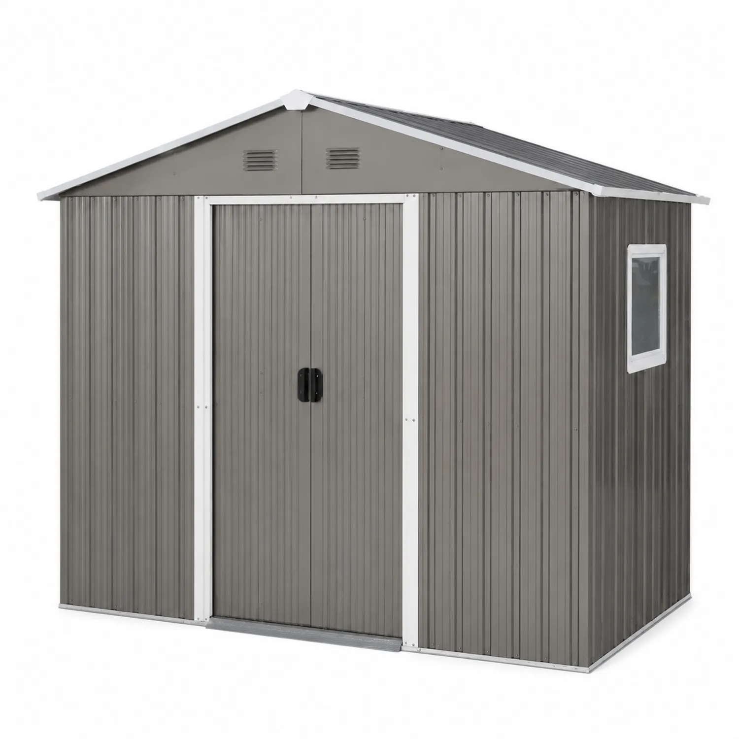 Cobertizo de metal con ventana 213x127x185 cm-Fjordlivingco