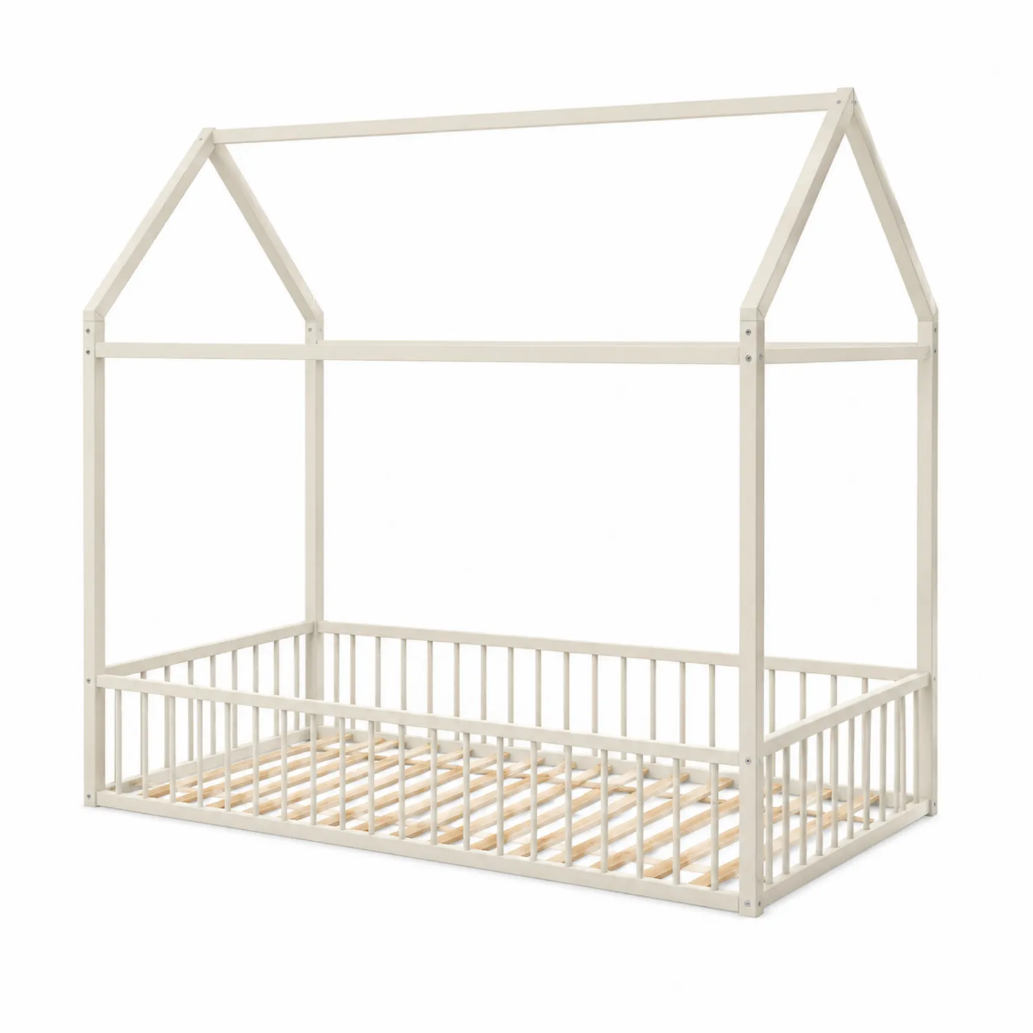 Cama infantil de madera blanca 200x90 cm-Fjordlivingco