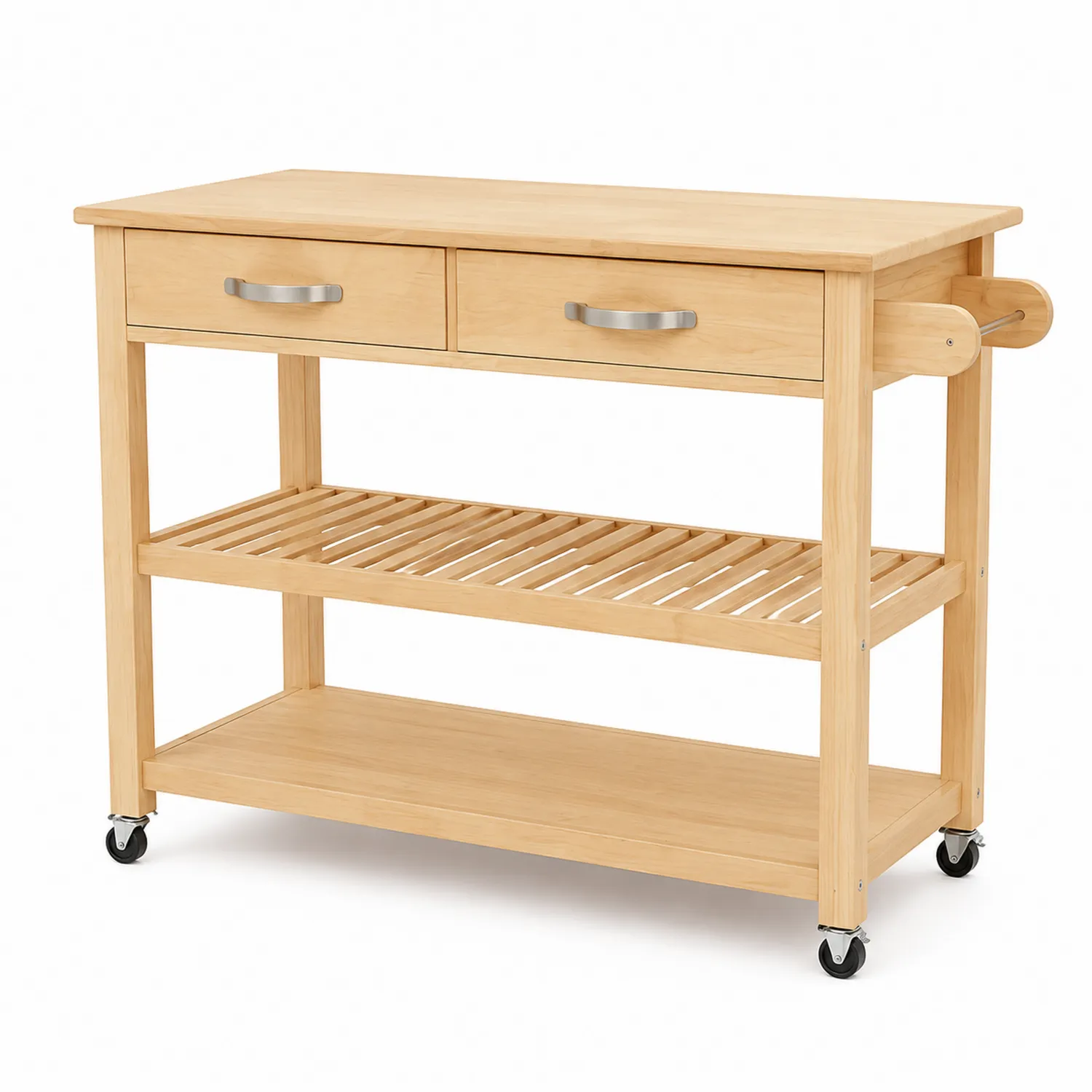 Carro de Cocina de Madera con Ruedas y Cajones-Fjordlivingco