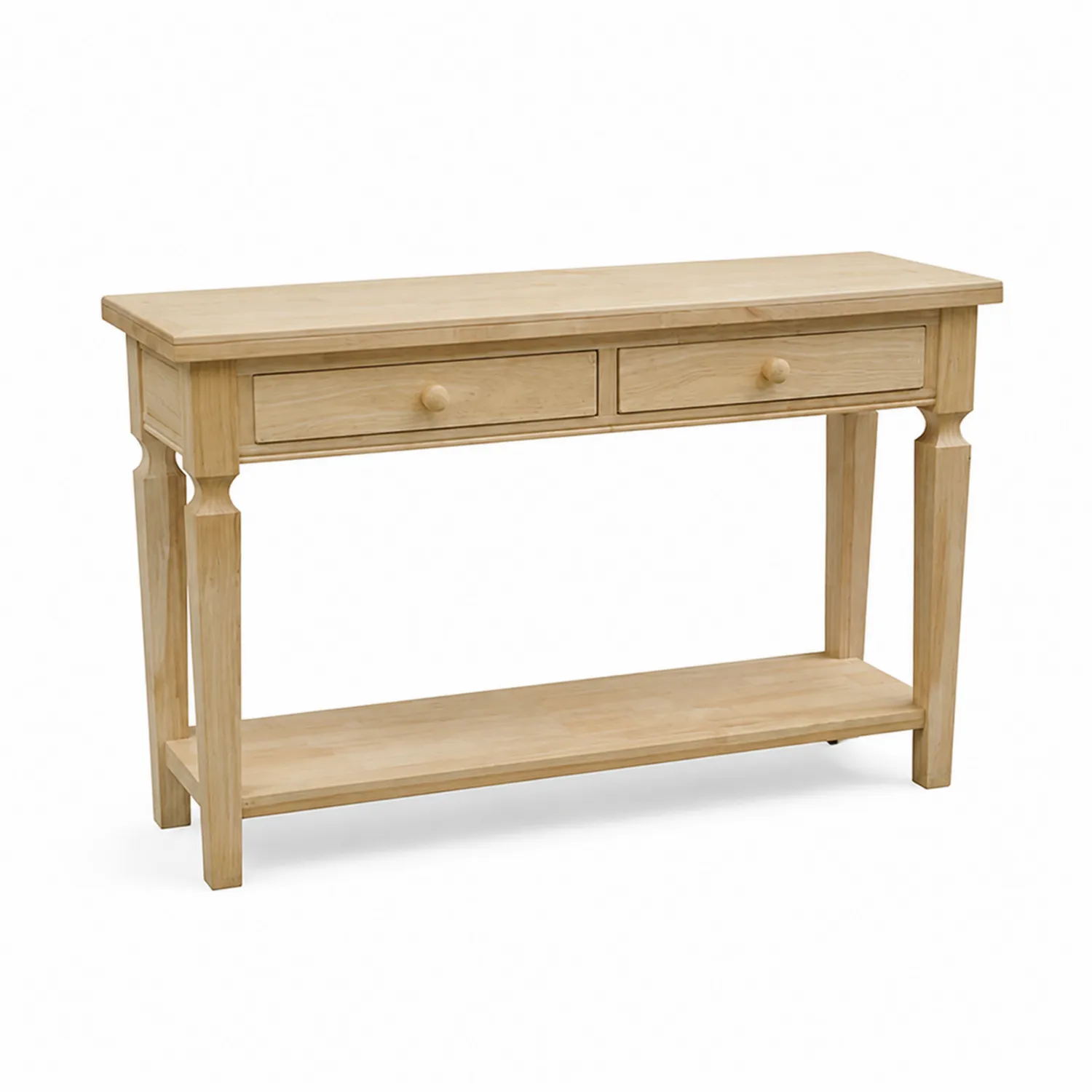 Mesa consola de madera de pino con cajones y estante, 120x35x75 cm-Fjordlivingco