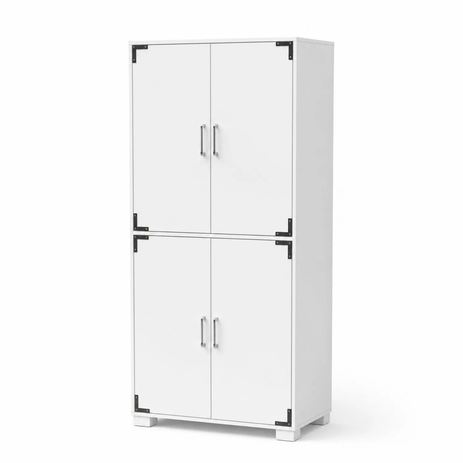 Armario Blanco de Madera MDF con 4 Puertas-Fjordlivingco