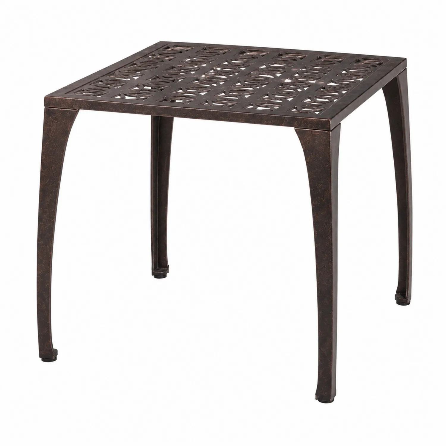 Mesa auxiliar de aluminio marrón 50x50x46 cm-Fjordlivingco