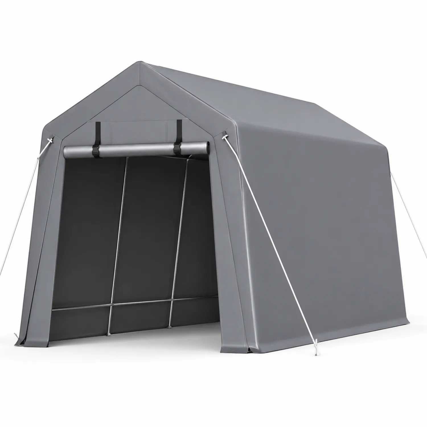 Carpa de metal y PVC gris 300x200x190 cm-Fjordlivingco