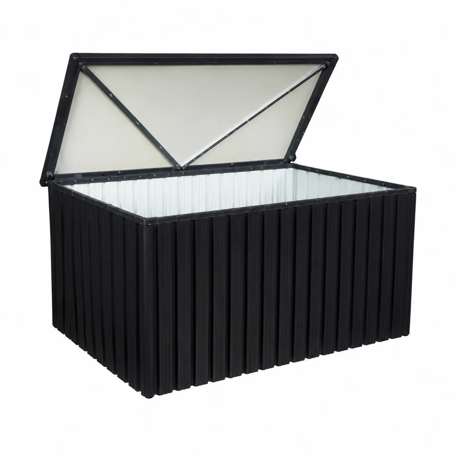 Caja de almacenamiento de metal negro 120x60x60 cm-Fjordlivingco