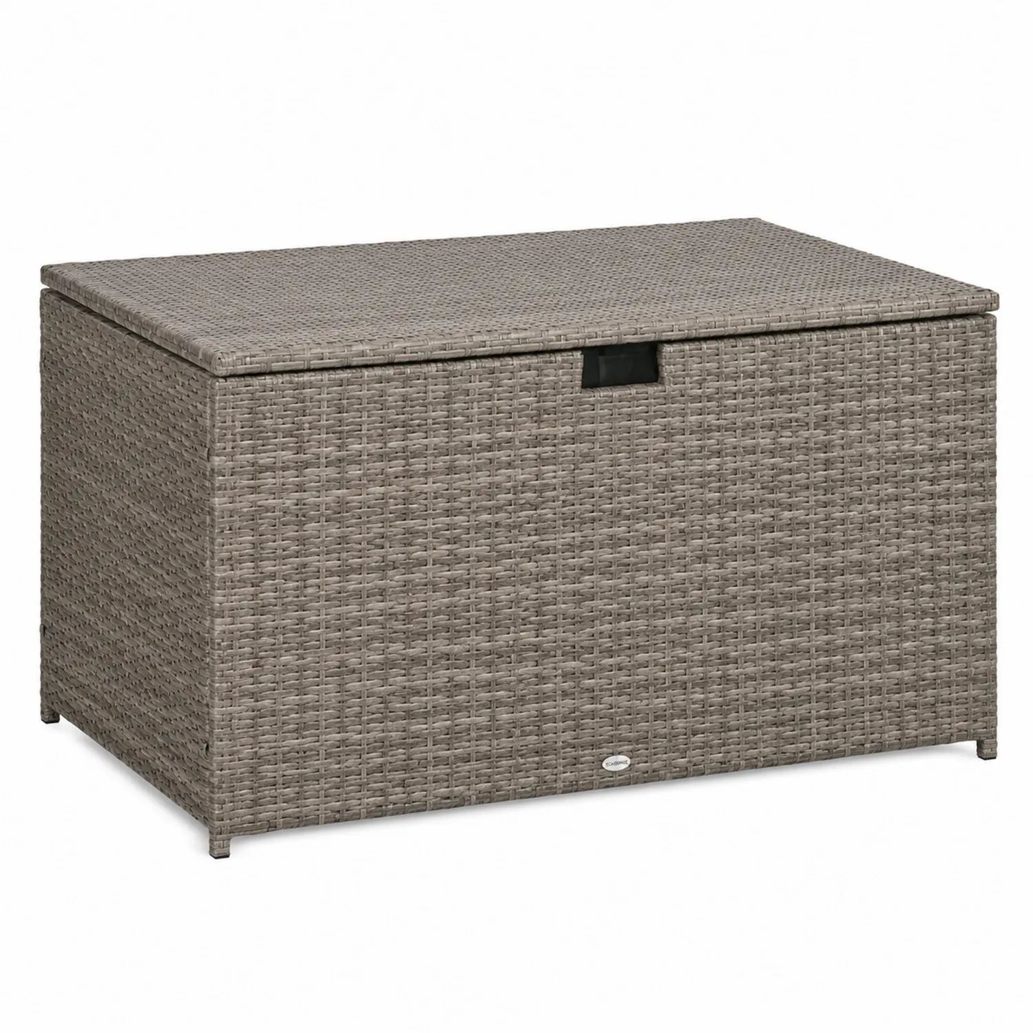 Cofre de Almacenamiento de Ratán Sintético Gris-Fjordlivingco
