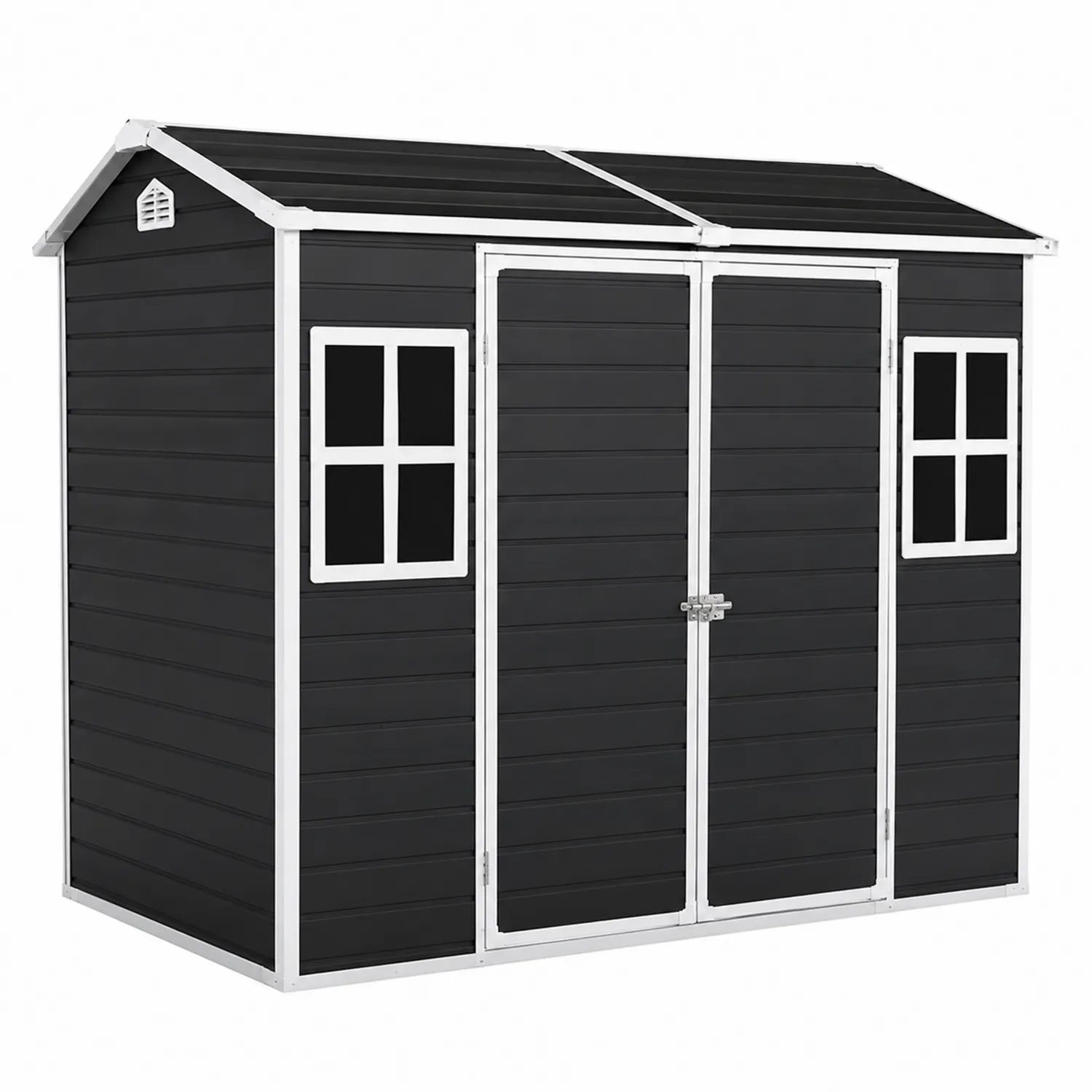 Cobertizo de almacenamiento de acero gris oscuro 213x127x185 cm-Fjordlivingco
