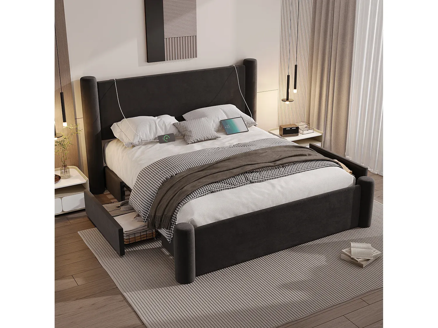 Schlafzimmer,Bereich Bett,Bettrahmen-LIVINARISE